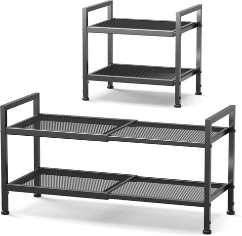 neatevday 2 Closet, Tier Shoe Rack, Expandable Shoe Rack for Adjustable Shoe Organizer for Entryway, Shoe Storage