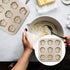 Luxshiny Round Cake Pans Muffin Pan, 9 Cup Cat Paw Shaped Non-stick Cupcake Baking Pan