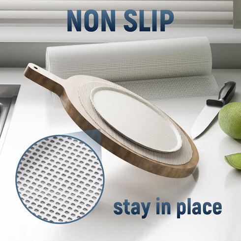 -Silcone Shelf Liner - Non-Slip Drawer Liner for Kitchen Cabinets, Durable Fridge Grip Liners for Drawers, Kitchen, Cabinets, Shelves, Desks - 1 x 12 FT