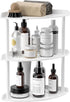 Sezanrpt 3 Tier Acrylic Corner Shelf Organizer Storage 9.5x9.5x15.7 Inch, White Countertop