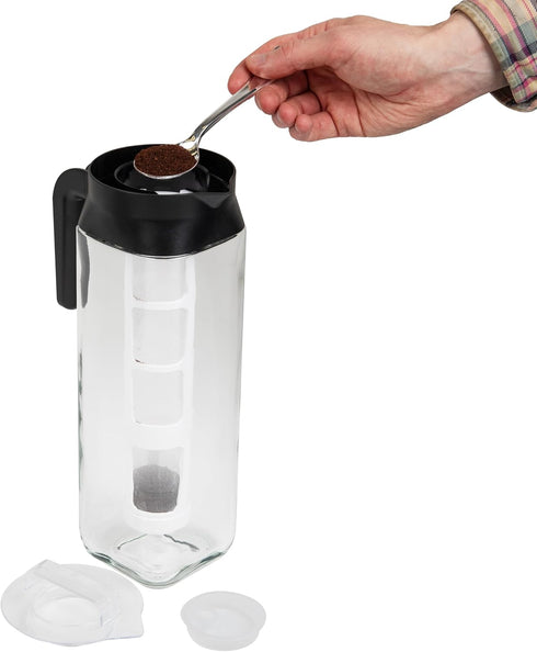 Cold Brew Coffee Maker, Borosilicate Glass, Heat-Resistant Handle, 1.625 Liter, Clear