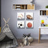 12x12" 4 Boys Room Wall Decor Sports Decor for Boys Bedroom Rustic Soccer Football Baseball Basketball Canvas Pictures