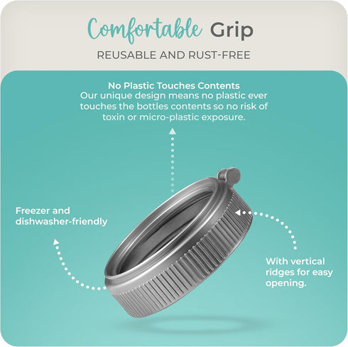 Mason Bottle Plastic Jar Rings | 3-Pack for Regular-Mouth Mason Jars | Reusable, BPA-Free, Made in USA