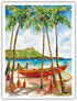 A Peaceful Voyage - Hawaiian Canoe (Wa‘a) - Master Art Print by Peggy Chun - Unframed 9in x 12in from Original