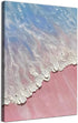 Pink Beach Canvas Wall Art, Abstract Blue Ocean Painting, Pink Blue Seascape Decor 16x24inch No Frame