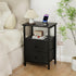 2 HETS002BK-1 LOAKEKEL Night Stand, Nightstand with Fabric Drawers for Bedroom, Small End Table with Open Storage Shelf