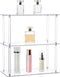 Jusalpha Rectangular 3 Tier Clear Acrylic Tabletop Display Stand, Bathroom Vanity Cosmetic Makeup Organization Shelves