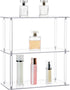 Jusalpha Rectangular 3 Tier Clear Acrylic Tabletop Display Stand, Bathroom Vanity Cosmetic Makeup Organization Shelves