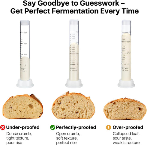 Risecret Set Sourdough Aliquot Jar with Pump and Stand, Dough Rise Measuring Tube for Bread Baking, Transparent Acrylic
