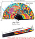 Amajiji Large Folding Hand Rave Fan, Popping Fan for Line Dancing, Party, Decoration, Festival (Dream Flower)