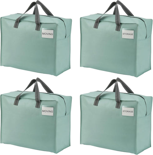 VENO 4 Pack Storage Moving Bags, Sturdy Organizer Bag with Zipper for Clothes and Bedding