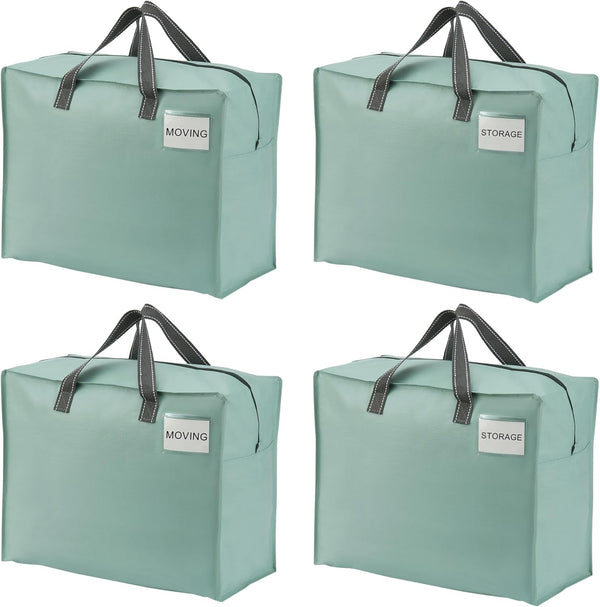 VENO 4 Pack Storage Moving Bags, Sturdy Organizer Bag with Zipper for Clothes and Bedding