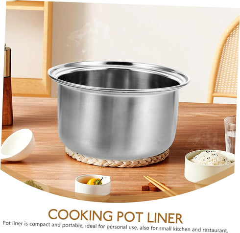 Ciieeo Small Hot Pot Liner Stainless Steel Cookware Rice Maker Pan Nonstick Cookware Rice Inner Tank Rice Cooker Pressure Pot Rice Cooking Pan Induction Hops Individual by Ciieeo