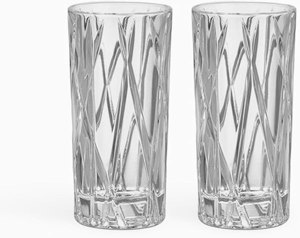 Orrefors City Shot Glasses – Set of 2 with Heavy Base, 1.7 Fl. Oz., Asymmetric Design for Spirits & Shots