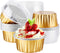 EUSOAR Disposable Ramekins Aluminum Foil, Gold 25 Packs 5oz Baking Cups with Lids for Mini Muffins