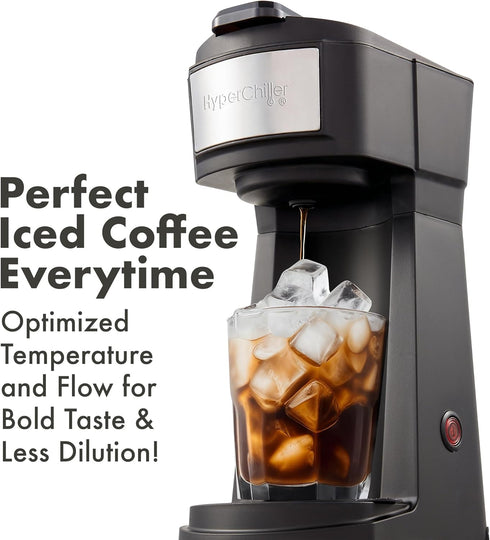EHC210N 8, 10 12oz Elite Gourmet HyperChiller Iced/Hot Coffee Maker, K-Cup or Coffee Grounds, or Pours, Removable K-Cup