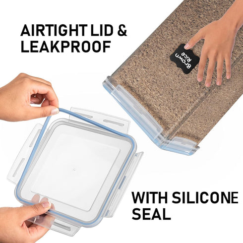 WHITE FEATHER SUPPLIES 2 PC Large Flour Sugar Storage Containers, Leak Proof, BPA Free, Clear Plastic