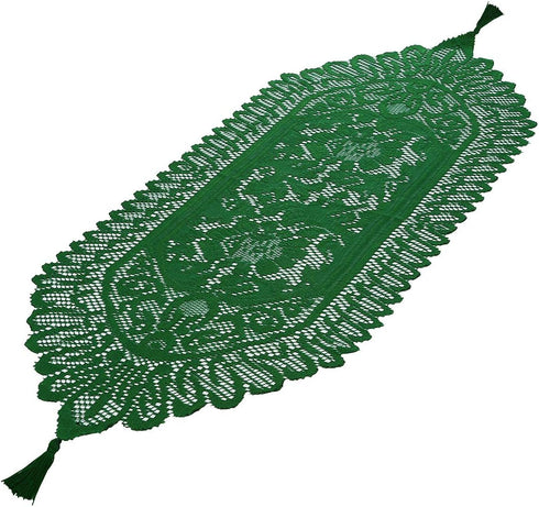 mookaitedecor Lace Table Runner for Wedding Party Coffee Table Decor Green, 13