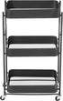 Urban Lifestyle WK640925 3 Tier Foldable Metal Rolling Storage Utility Cart, No Tools Assembly, Black