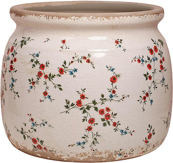 Cottagecore Ceramic Plant Pots, 6.29in French Country Floral Vase & Planters Indoor