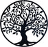 Yetaha Tree of Life Metal Wall Art - 11in x 11in Black Contemporary Iron Artwork Decor for Home and Garden