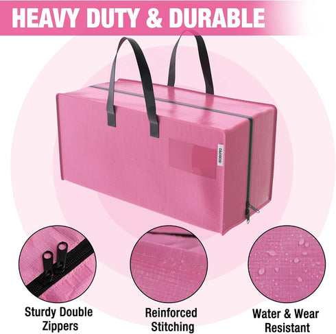 WORKPRO 6 Pack Extra Large Moving Bags with Zippers, Heavy-Duty Storage Tote with Carrying Handles & Backpack Straps