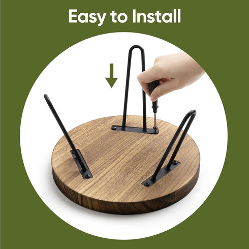 10" 2 Pack ROSSNY Small Indoor Plant Stand Stool: Fits for Under Wide Pot - Wooden Plant Stool - Single Tier Short