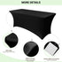 Obstal Spandex Table Cover, 6ft Fitted Rectangular Tablecloth for Birthday Party, Wedding Banquet (72L x 30W Inch)