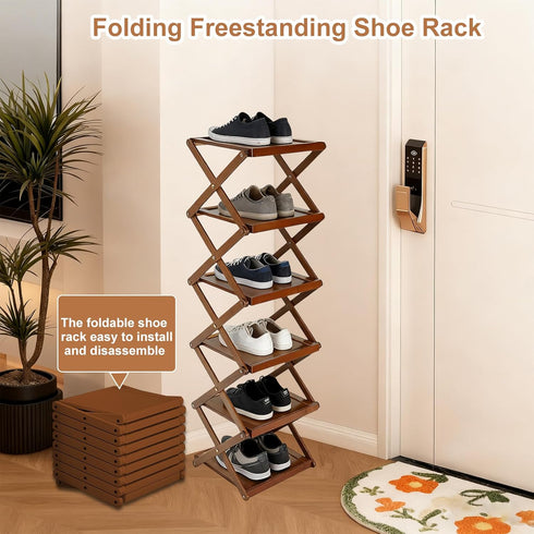 Closet Closet, (2 Simcat Shoe Rack for Bamboo Shoe Storage Freestanding Shoe Storage Shelf for Entryway, Front Door