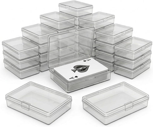APACALI 30 Pack Playing Card Case, Clear Plastic Deck Box with 1.2mm
