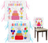Tudomro 2 Pieces Birthday Chair Cover for Office Chair, Kids Chair Cover with Ribbons, Cupcake Back Covers (Blue, Pink)