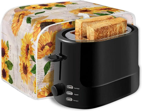Sunflower 2 Slice Toaster Covers, Lightweight Kitchen Appliance Protection, Durable Decorative Accessories, Universal