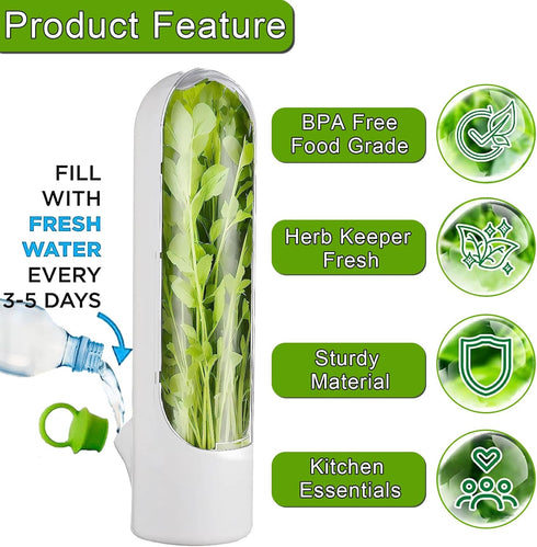 HVECT 2-3 (2PCS) Herb Saver for Refrigerator, Herb Saver Pod Cilantro Containers for Refrigerator, Fresh Herb Keeper
