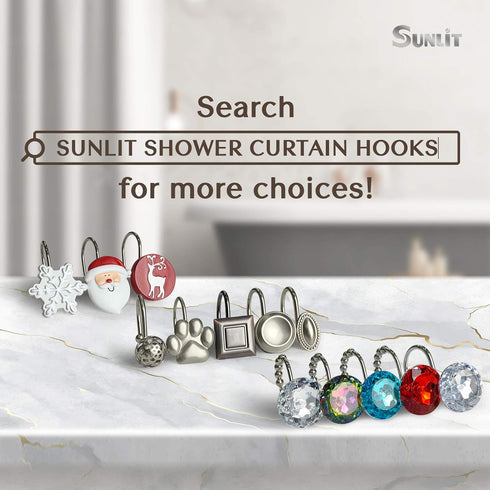 Sunlit Fashion Design Cute Paw Print Polished Shower Curtain Hooks for Dog, Cat, and Bear, Rust Proof Oil Rubbed Metal