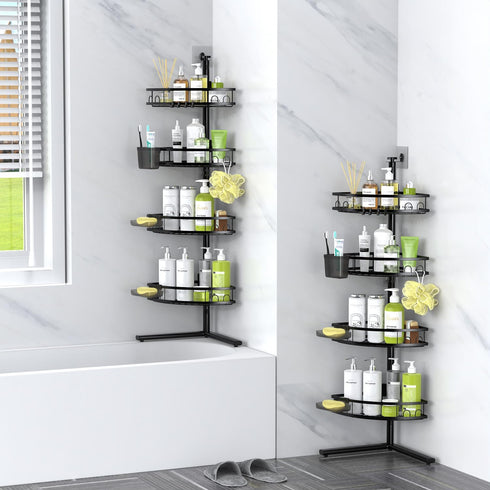 4-tier Aitatty Corner Shower Caddy Standing: Rustproof Shower Organizer Shelf - Floor Shower Corner Shelf Rack Stand