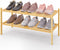 Smiry Bamboo Shoe Rack 2-Tier, Stackable Wooden Shoe Organizer for Entryway &