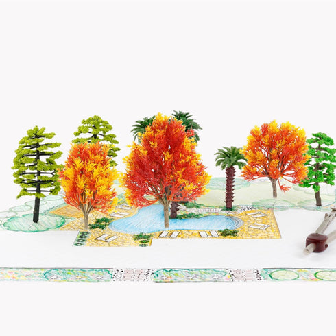 SUPVOX Mini Maple Tree Plant, Artificial Maple Tree Plastic Model, Miniature Figurine, 4pcs for Fairy Garden