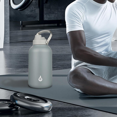 BJPKPK 1 Gallon Insulated Water Bottle - 128oz Dishwasher Safe with Metal Handle & BPA Free Lid