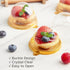 Zezzxu 50 Pack Mini Cake Containers, Clear Plastic Cupcake Boxes with Dome Lids for Individual Cookies, Mooncake, Gold