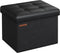 SONGMICS Small Folding Storage Ottoman, Foot Rest Stool, Cube Footrest, Synthetic Leather,