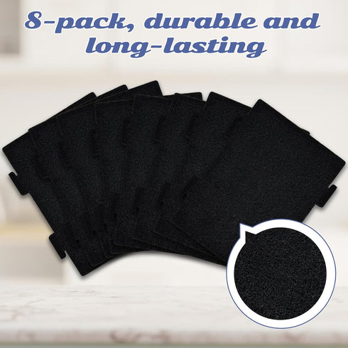 8 Pack Replacement Air Filters for Microwave Oven - Premium Activated Charcoal Filters Compatible with Whirlpool