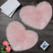 Mudder 2 Pcs Faux Fur Rug, Heart Shaped Rugs, Fluffy Decorative Mat