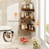 Set 3 3 Homode Corner Shelf Wall Mount, of Floating Corner Shelves with Cord Hole, Tier Wood Wall Display Shelf