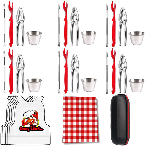 Artcome 32 Pcs Seafood Tools Set Nut Cracker Set includes 6 Crab