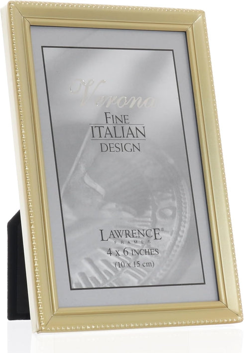 Lawrence 11446 Antique Brass 4x6 Picture Frame - Bead Border Design