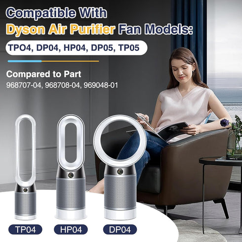 TP04 True Hepa Filter Replacement for Dyson TP04 HP04 DP04 TP05 DP05 Air Purifier, 360° HEPA & Activated Carbon Filter