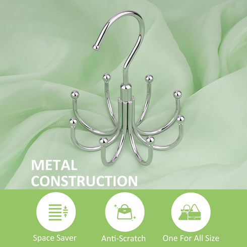 Bra Hanger for Closet, Rotatable Metal Tank Top Organizer with Max 24 Capacity for Sport Bra Storage (Silver, 1 Pack)
