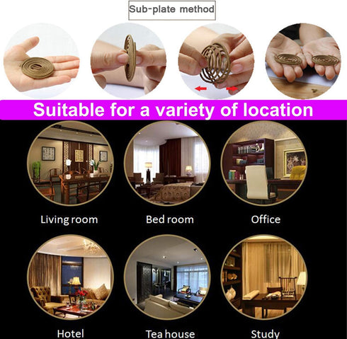 Sandalwood Coils Incense Natural 48 Pieces for Indoor Aroma Home Decor
