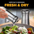 The Original Salt and Pepper Shakers Set - Silver Spice Dispenser with Adjustable Pour Holes, Stainless Steel, 2 Bottles