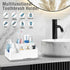 Electric Toothbrush Holder, Detachable Non-Slip Bathroom Organizer with 6 Compartments and Drainage Holes